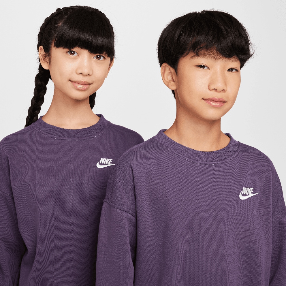 Nike Steertwear Club Flee Oversized Crew LBR Παιδική Μπλούζα Μακρύ Μανίκι 