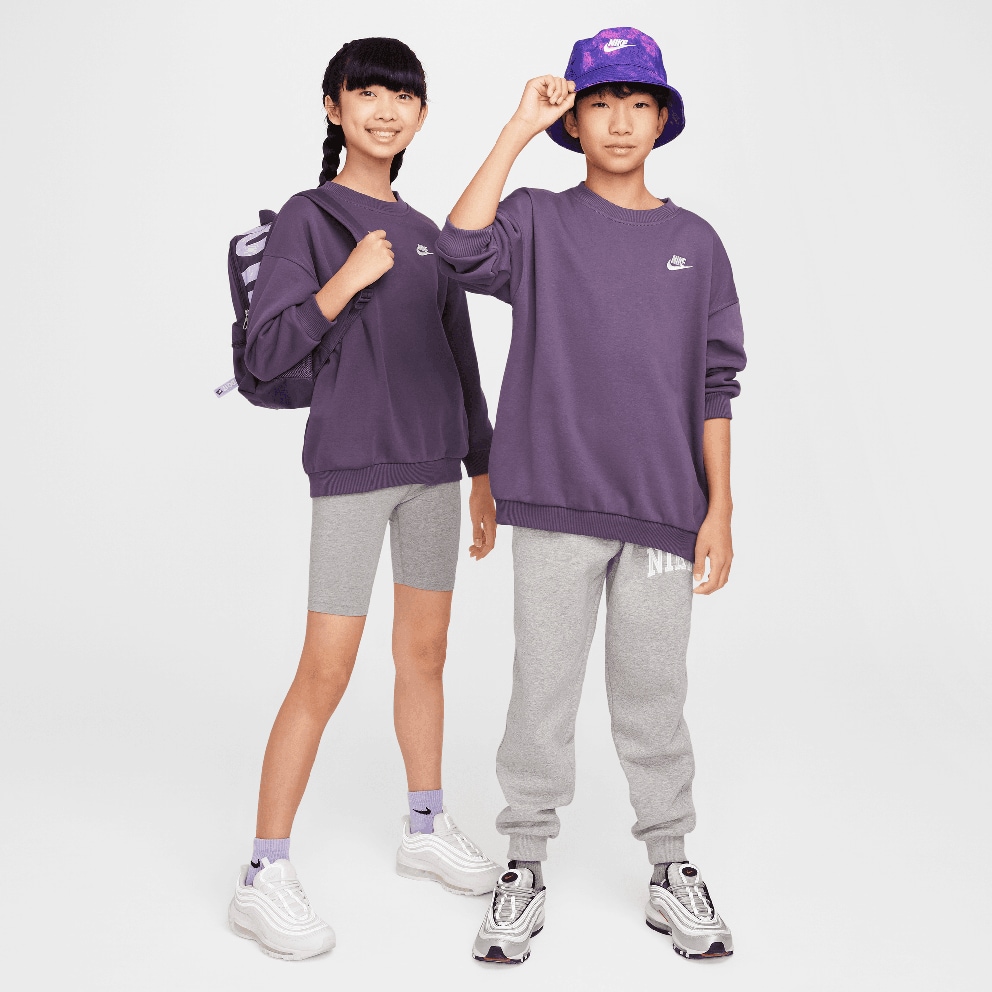 Nike Steertwear Club Flee Oversized Crew LBR Παιδική Μπλούζα Μακρύ Μανίκι 