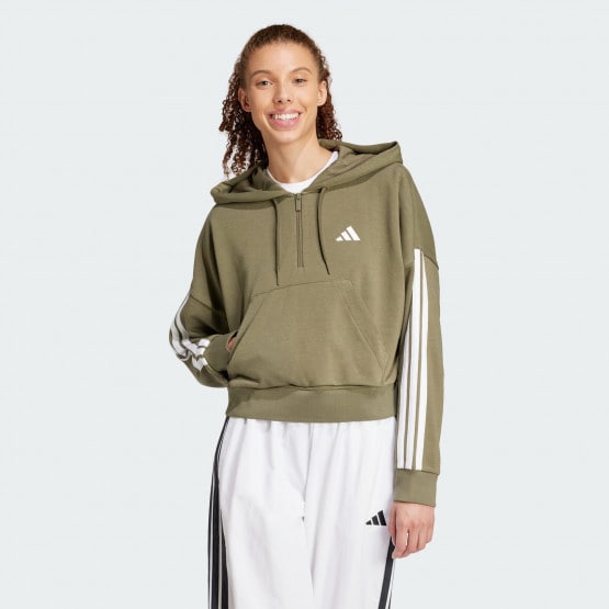 adidas sportswear Essentials 3-Stripes French Terry Quarter-Zip Hood