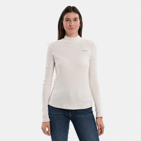 Guess Midge Ls High Neck T Μπλουζα Γυναικειο