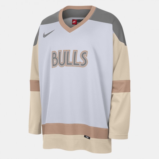 Nike NBA City Edition Chicago Bulls Μπασκετική Μπλούζα με Μακρύ Μανίκι