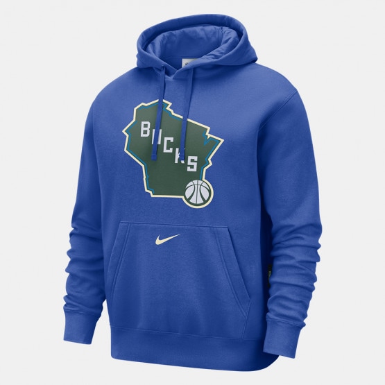 Nike Milwaukee Bucks City Edition Ανδρική Μπλούζα με Κουκούλα