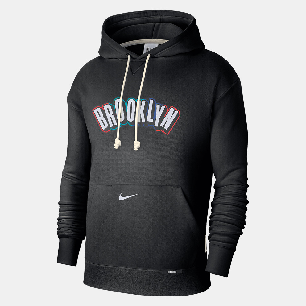 Nike Brooklyn Nets Standard Issue City Edition Ανδρική Μπλούζα με Κουκούλα
