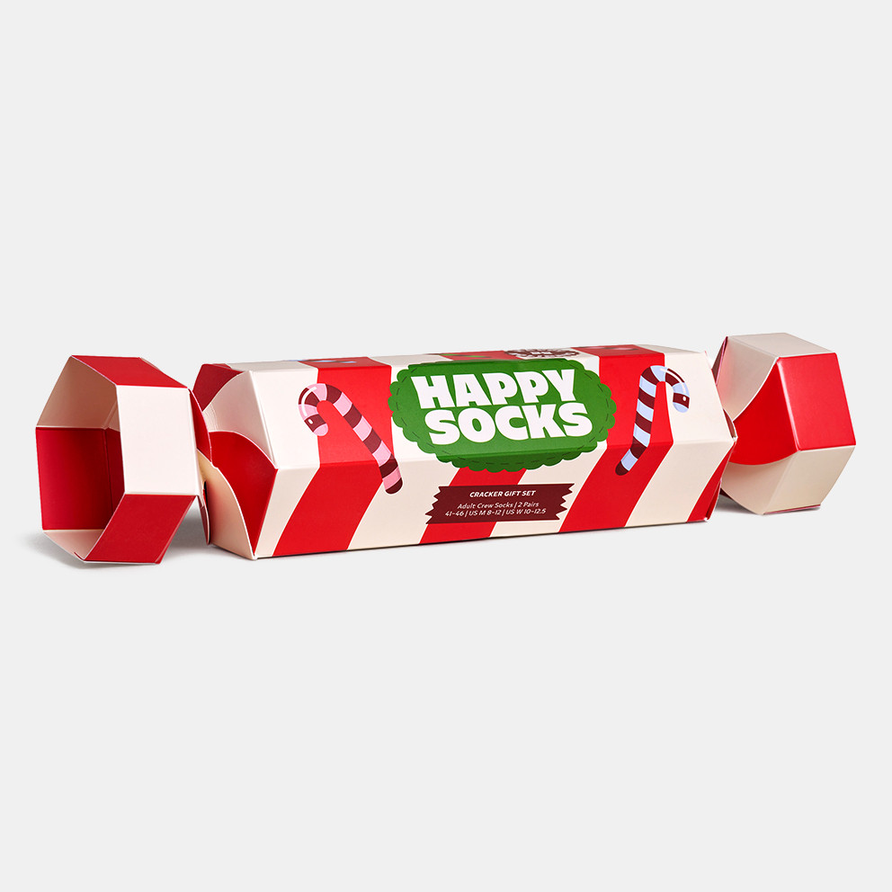 Happy Socks 2-Pack Holiday Striped Cracker Gift Se