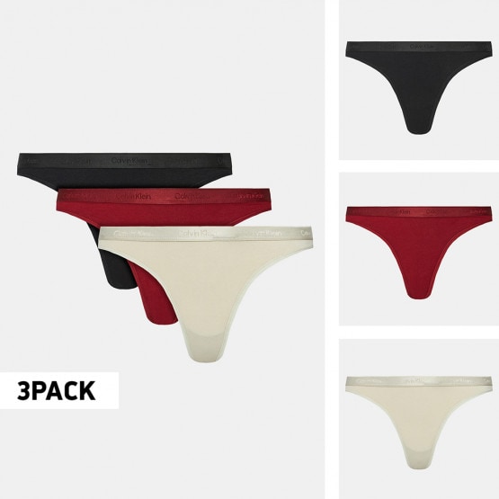 Calvin Klein Thong Γυναικεία Εσώρουχα 3 Τεμ.