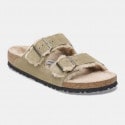 Birkenstock Leather Arizona Shearling Leve Taupe Women's Sandals