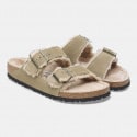 Birkenstock Leather Arizona Shearling Leve Taupe Women's Sandals