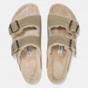 Birkenstock Leather Arizona Shearling Leve Taupe Women's Sandals