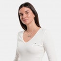Tommy Jeans Slim Essential Rib V Neck Women's Shirt