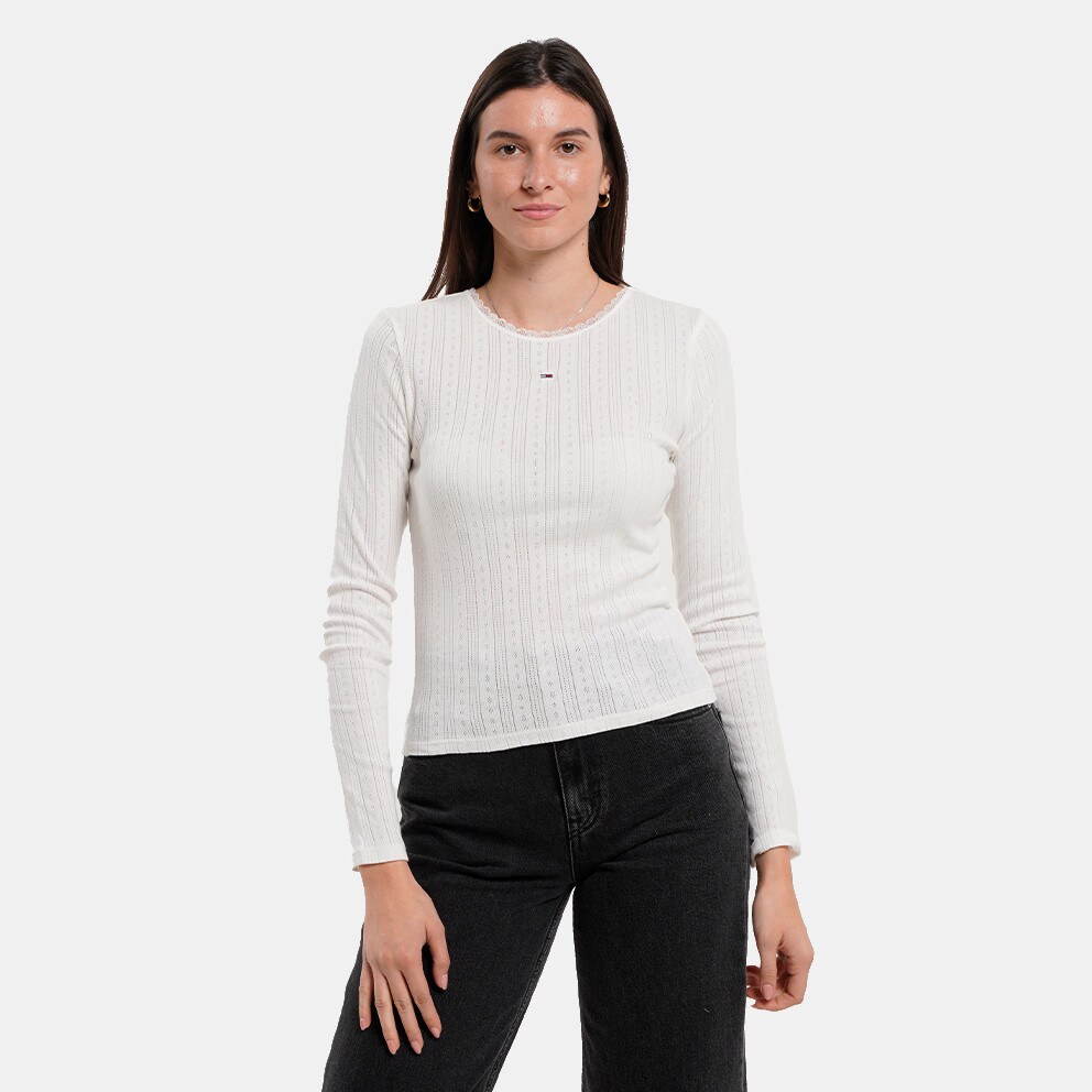 Tommy Jeans Slim Pointelle Γυναικεία Μακρυμάνικη Μπλούζα