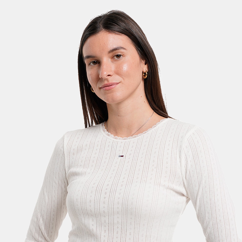 Tommy Jeans Slim Pointelle Γυναικεία Μακρυμάνικη Μπλούζα