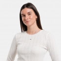 Tommy Jeans Slim Pointelle Γυναικεία Μακρυμάνικη Μπλούζα