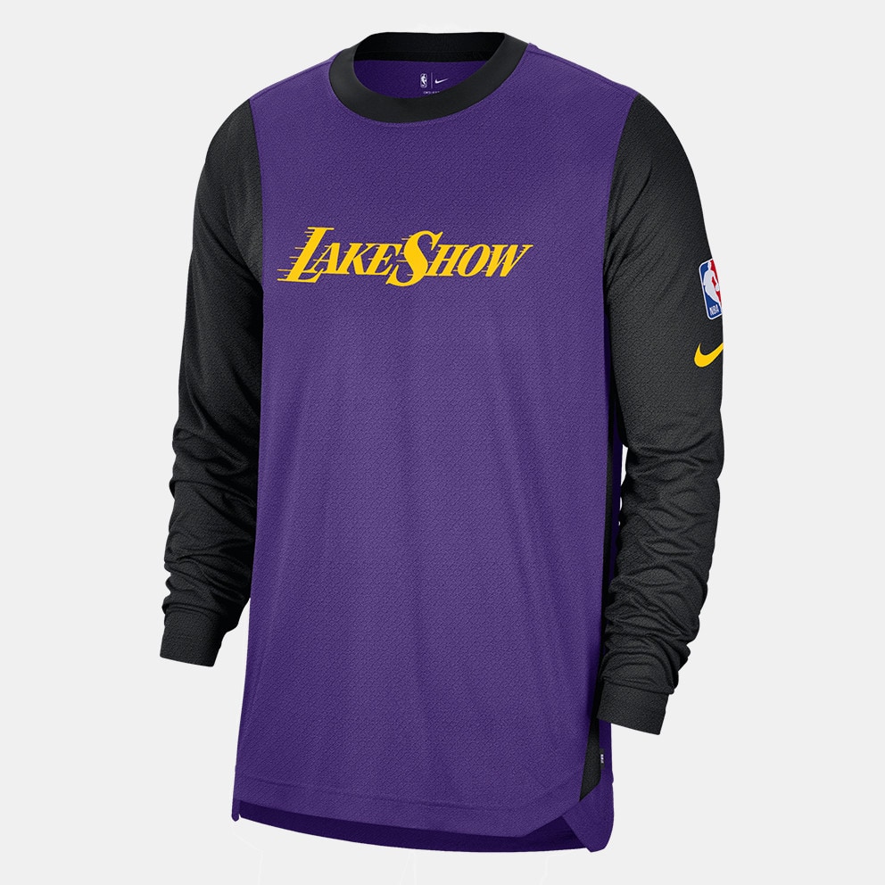 Nike Lakers Dri-fit Top Pregame Ce Ανδρική Μπλούζα Μακρύ Μανίκι 