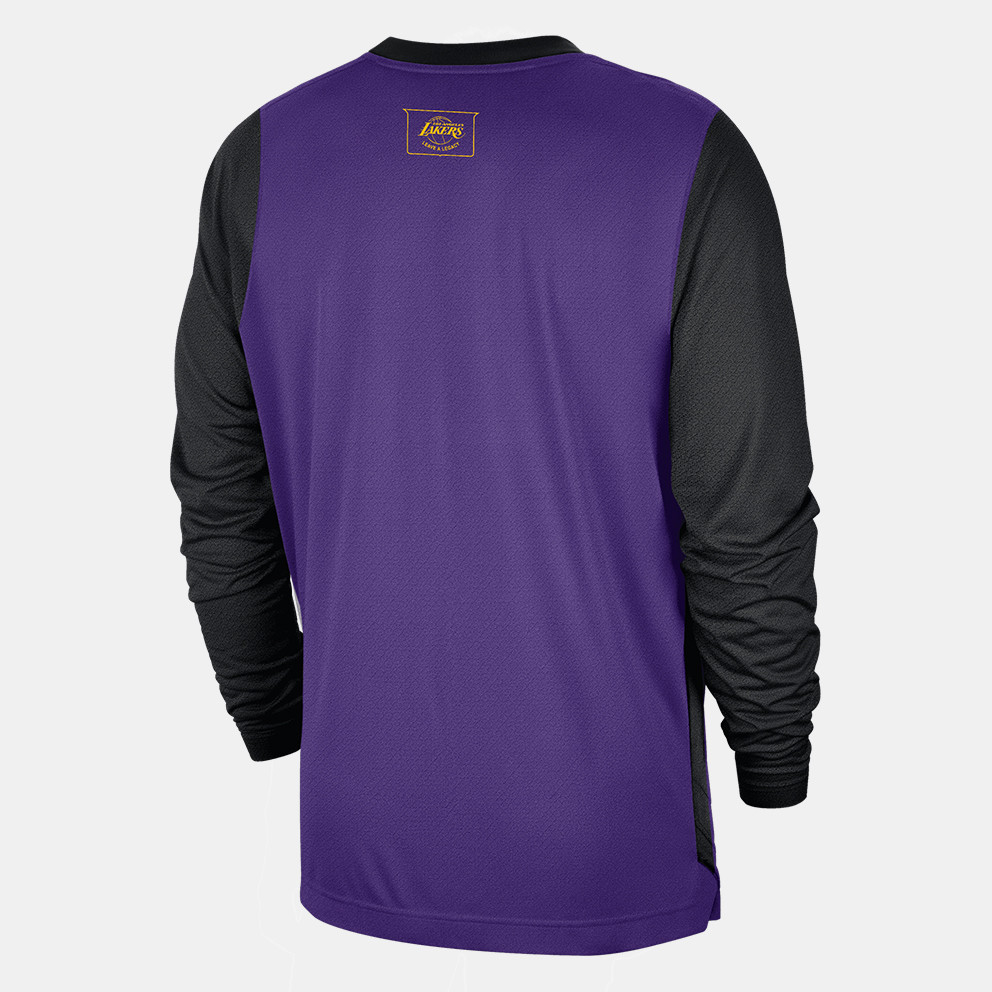 Nike Lakers Dri-fit Top Pregame Ce Ανδρική Μπλούζα Μακρύ Μανίκι 