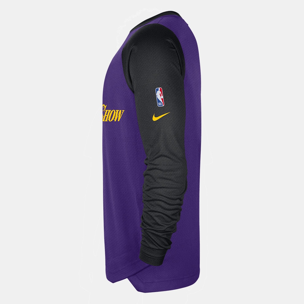 Nike Lakers Dri-fit Top Pregame Ce Ανδρική Μπλούζα Μακρύ Μανίκι 