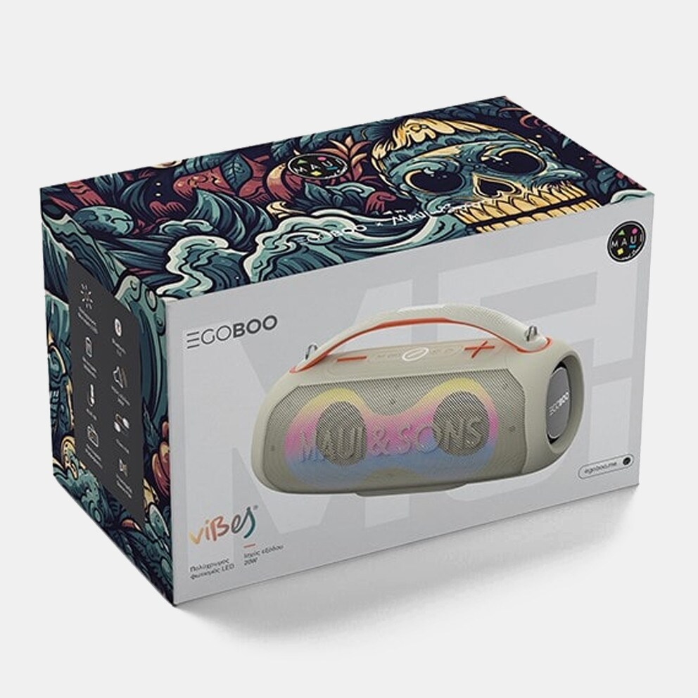 KIDDOBOO Egoboo X MAUI BT LED Speaker Vibes, Sand