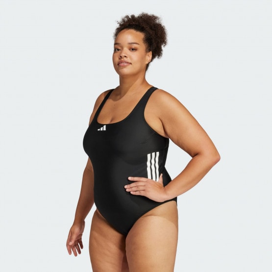 adidas 3-Stripes C-Back Swimsuit (Plus Size)