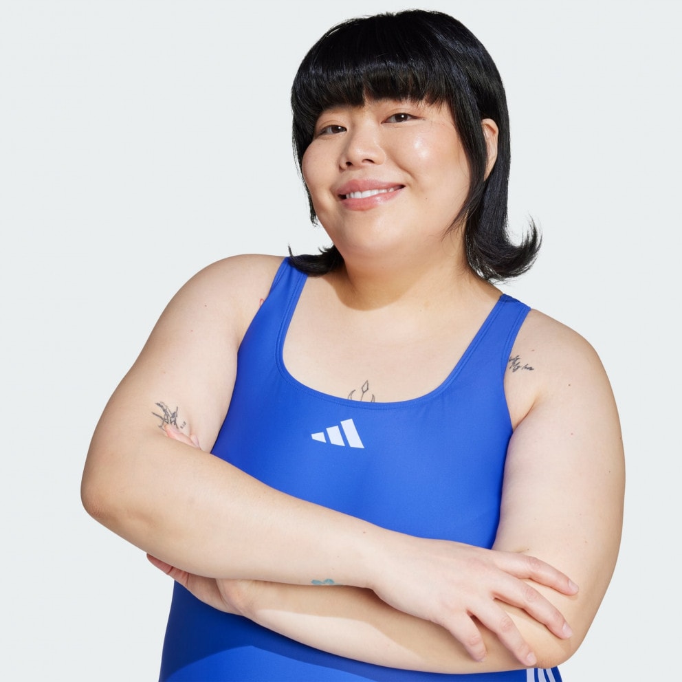 adidas 3-Stripes C-Back Swimsuit (Plus Size)