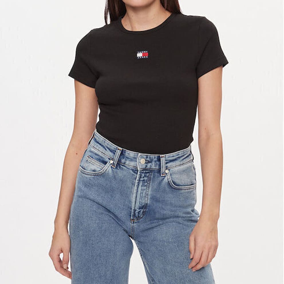  Tommy Jeans Slim Badge Rib Γυναικείο T-Shirt (9000197973_1469) 2025