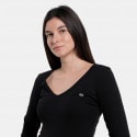 Tommy Jeans Slim Essential Rib V Neck Γυναικεία Μακρυμάνικη Μπλούζα