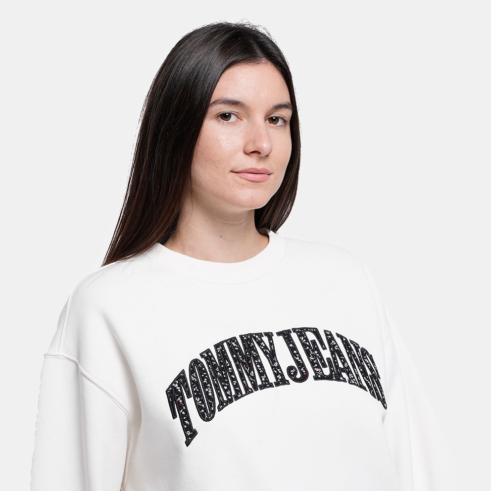 Tommy Jeans Floral Varsity Crew Γυναικείο Φούτερ