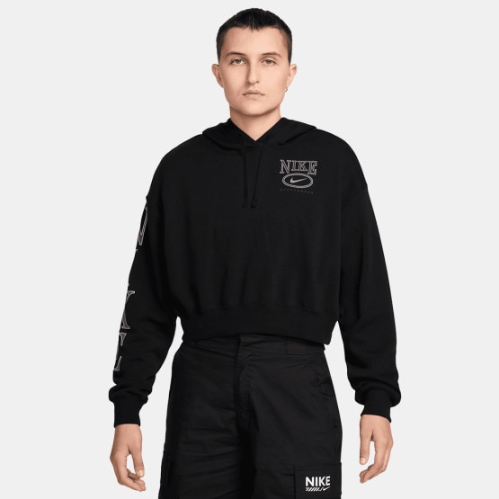 Nike Club Fleece Crop Γυναικεία Μπλούζα με Κουκούλα 