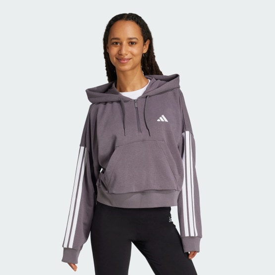 adidas sportswear Essentials 3-Stripes French Terry Quarter-Zip Hood