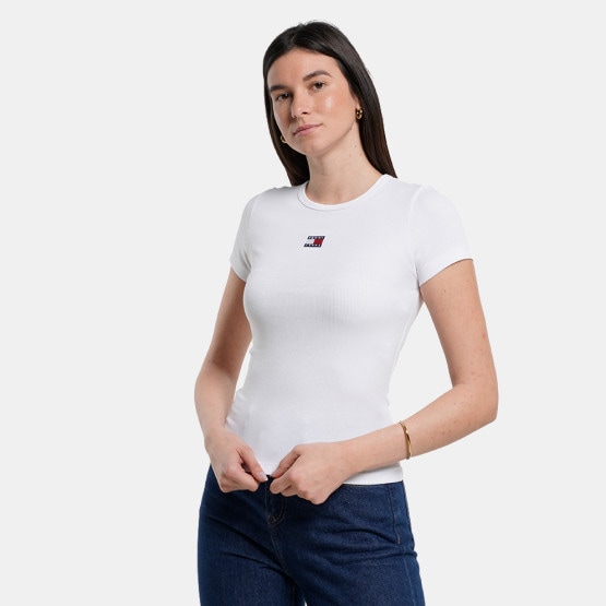 Tommy Jeans Slim Badge Rib Γυναικείο T-Shirt