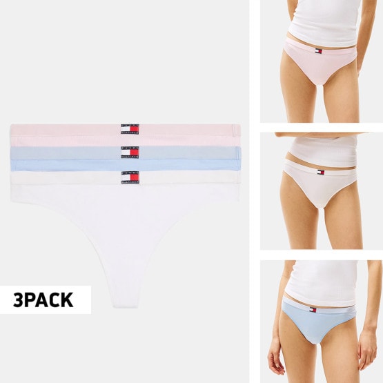 Tommy Jeans 3 Pack Flag Thong (Ext. Size)