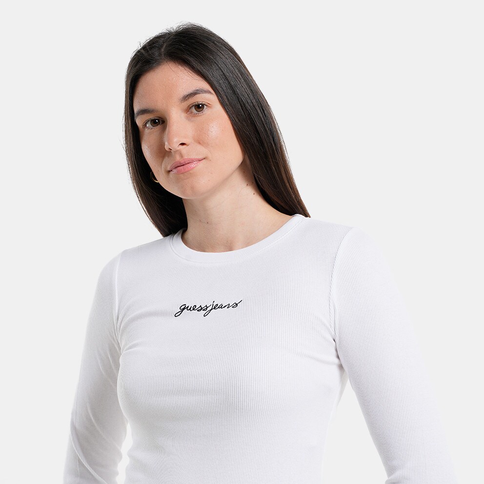 Guess Embro Rib Μπλουζα Γυναικεία με Μανίκι