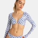 Roxy Artsy Tile Crop Top Lycra Μαγιο Γυναικειο