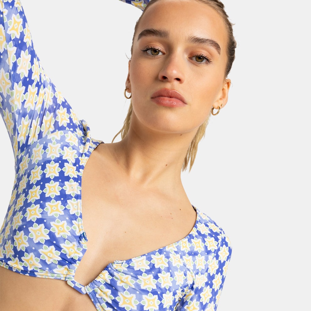 Roxy Artsy Tile Crop Top Lycra Μαγιο Γυναικειο