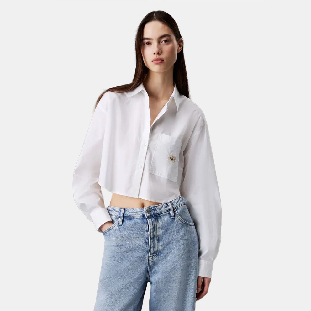  Calvin Klein Woven Label Cropped Shirt (9000226080_1726) 2025