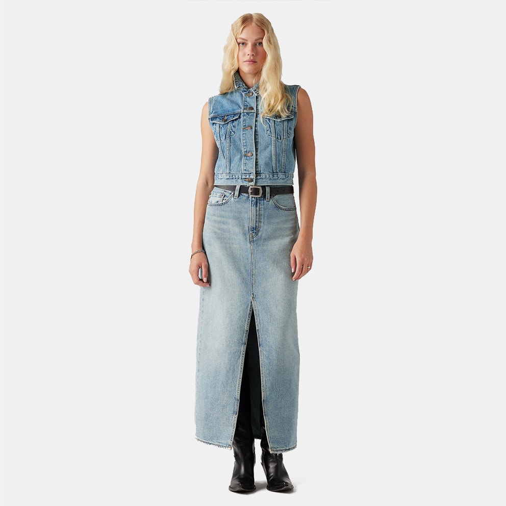 Levi's Ankle Column Skirt Med Indigo - Worn In