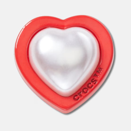 Crocs Jibbitz Red and Pearl Heart