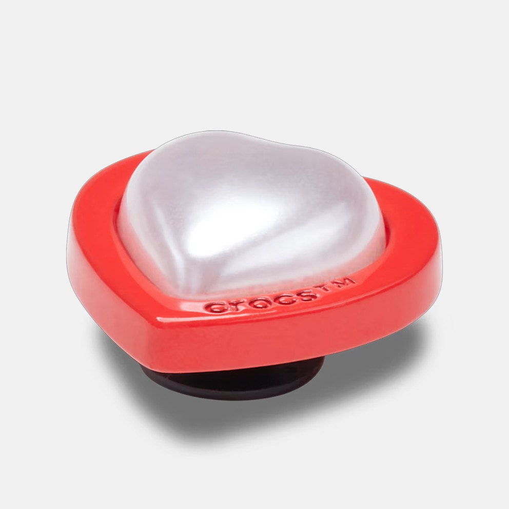 Crocs Jibbitz Red and Pearl Heart