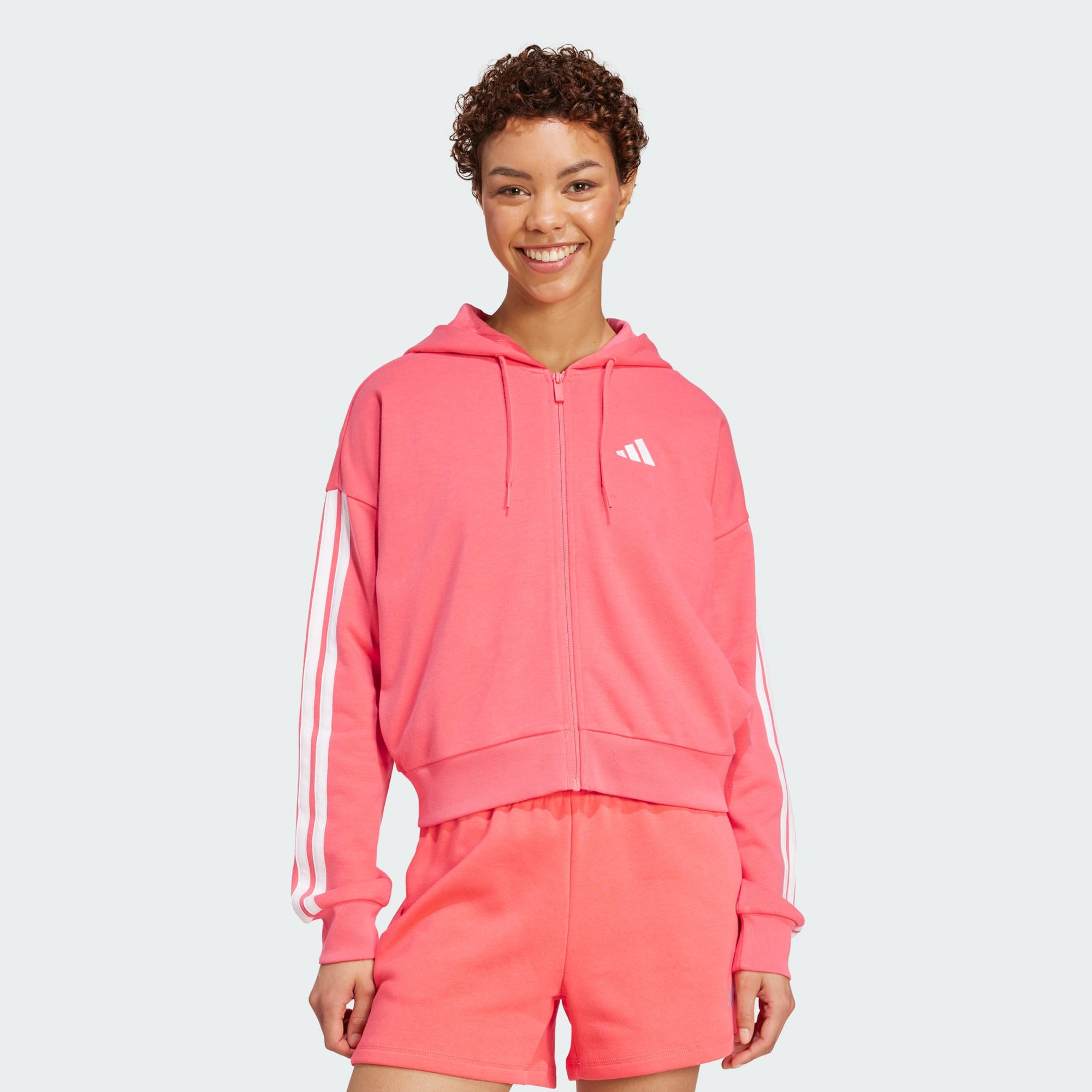  adidas sportswear Essentials 3-Stripes French Terry Full-Zip Hoodie (9000239291_69272) 2025