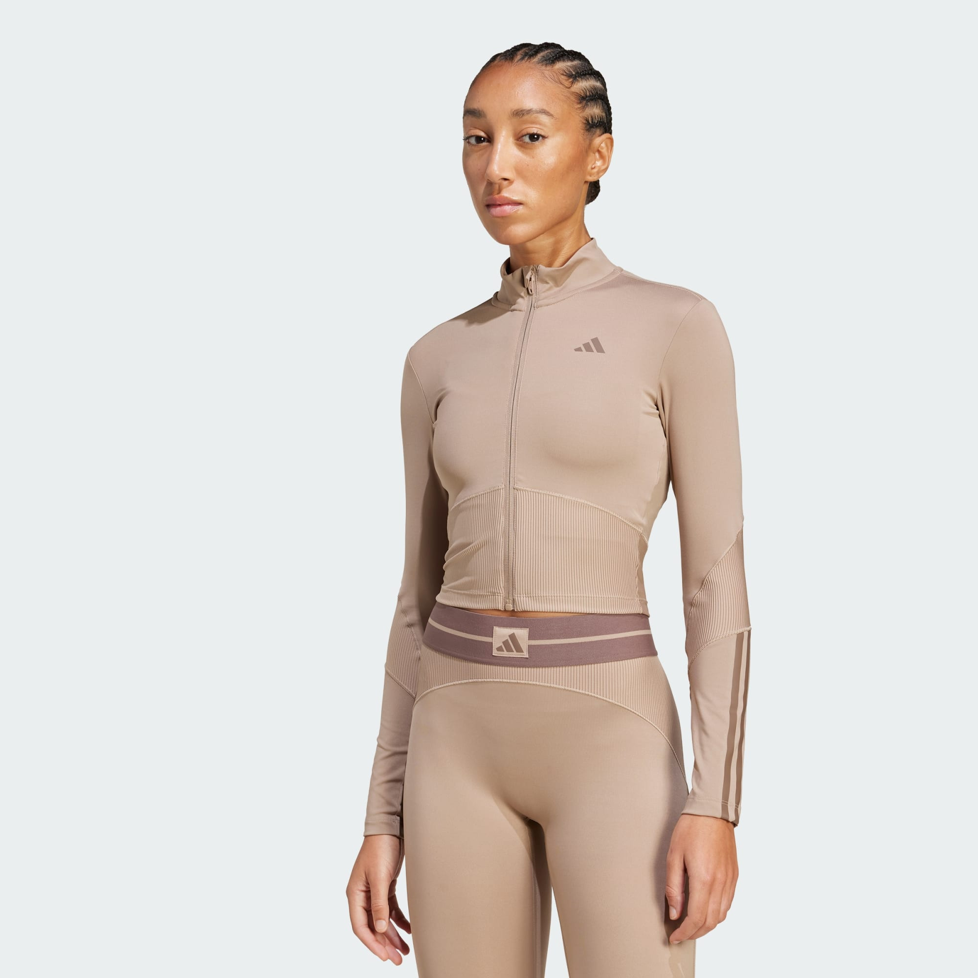  adidas Hyperglam Rib Zip Thru Cover Up (9000241222_88367) 2025