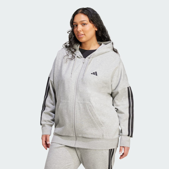 adidas sportswear Essentials 3-Stripes Full-Zip Fleece Hoodie (Plus