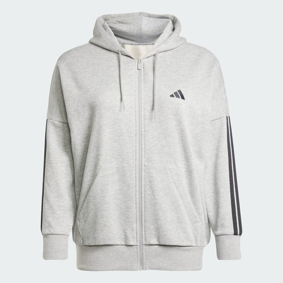 adidas sportswear Essentials 3-Stripes Full-Zip Fleece Hoodie (Plus