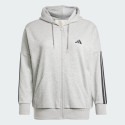 adidas sportswear Essentials 3-Stripes Full-Zip Fleece Hoodie (Plus
