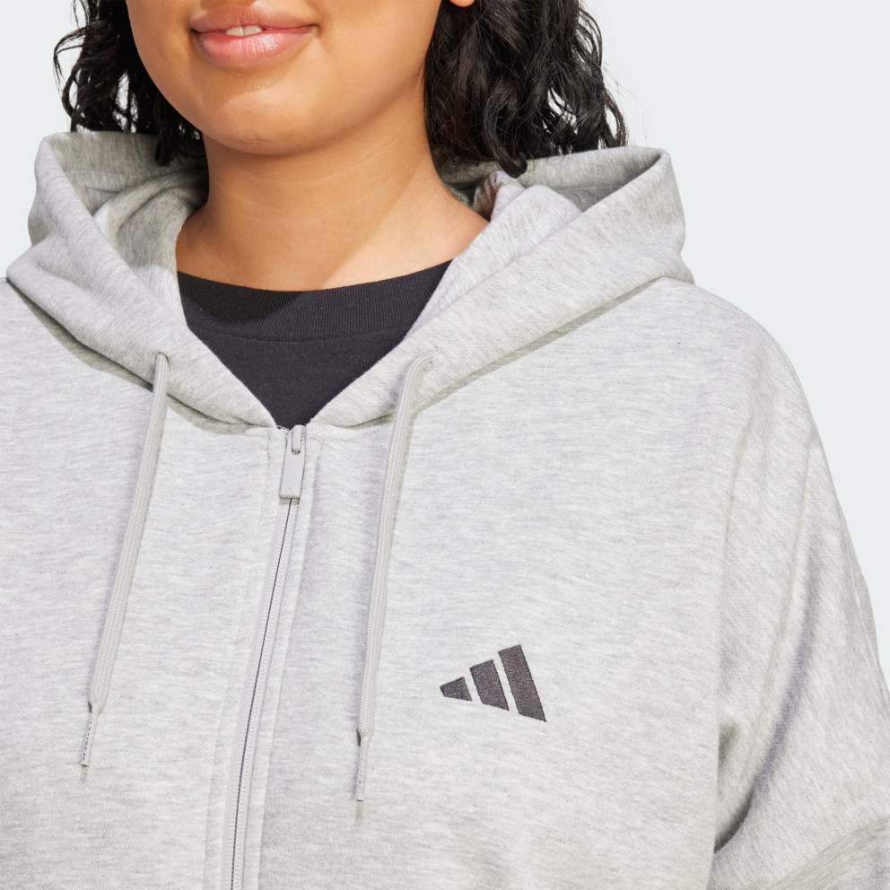 adidas sportswear Essentials 3-Stripes Full-Zip Fleece Hoodie (Plus