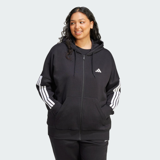 adidas sportswear Essentials 3-Stripes Full-Zip Fleece Hoodie (Plus