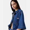 Calvin Klein Linen Boxy Belted Shirt Dress
