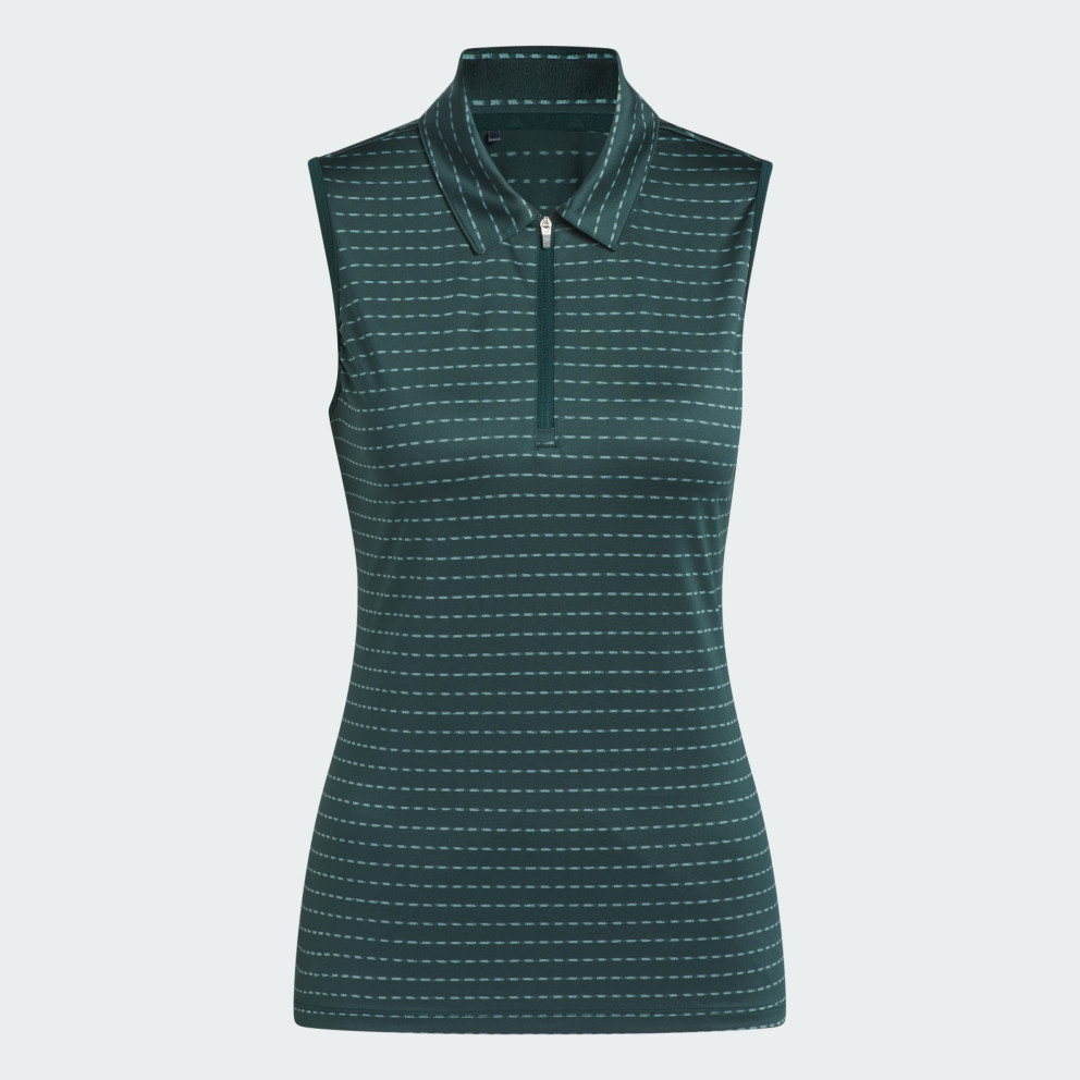 adidas Ultimate365 Jacquard Stripe Sleeveless Polo Shirt