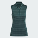 adidas Ultimate365 Jacquard Stripe Sleeveless Polo Shirt