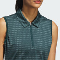 adidas Ultimate365 Jacquard Stripe Sleeveless Polo Shirt