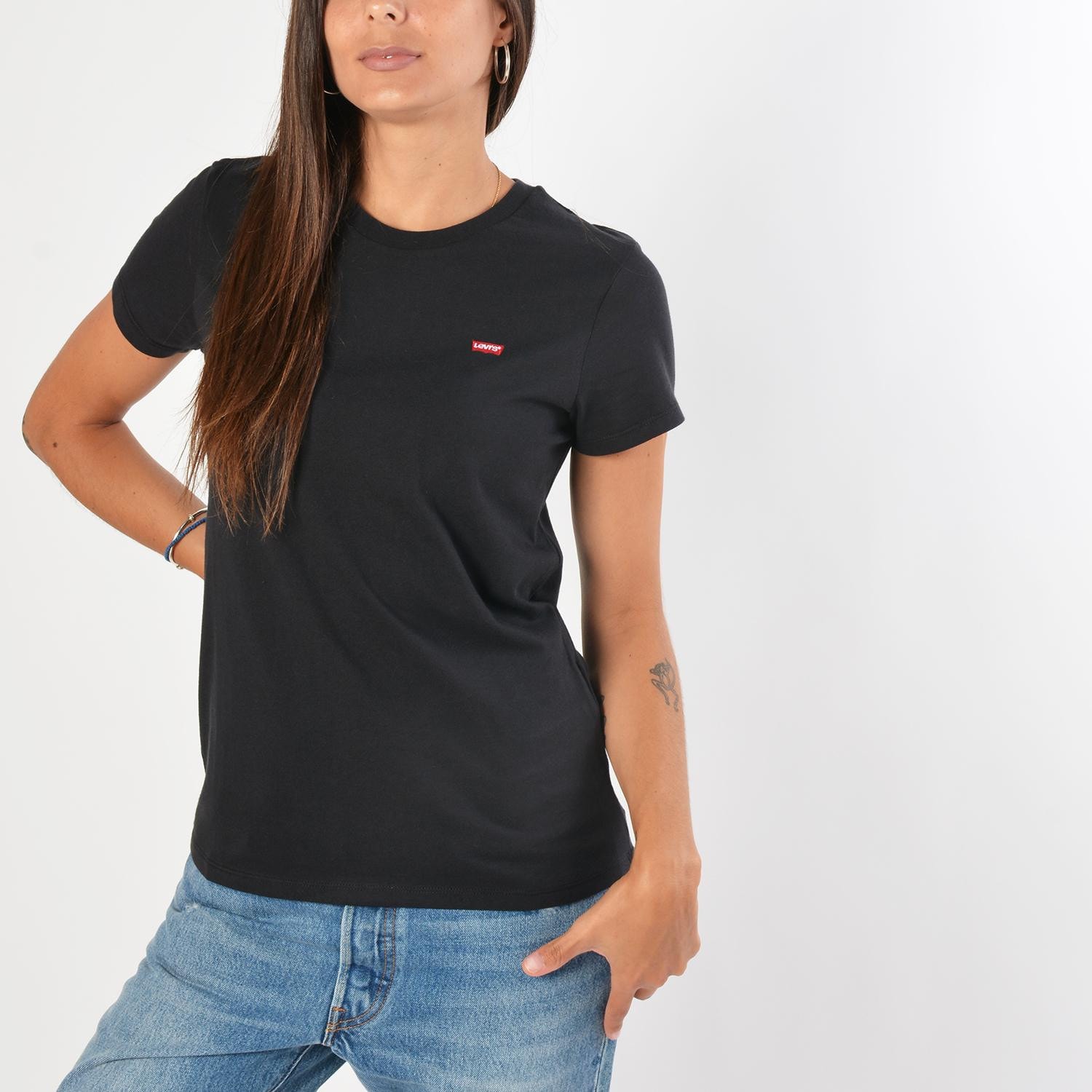 Levi's Perfect Tee - Shirt Black 39185 - Grandad Collar Slim Fit Shirts - 0008