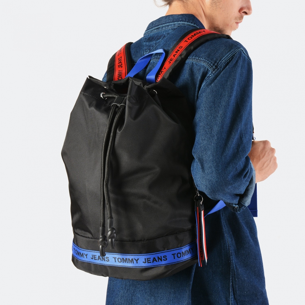 Tommy Jeans Logo Tape Bucket Unisex Backpack BLACK MIX